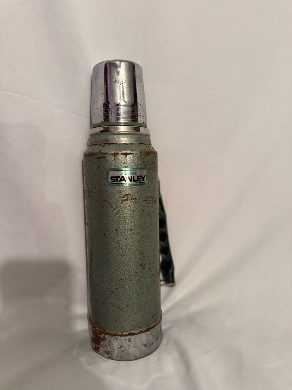 Vintage Stanley Aladdin A-944DH Thermos 1 Quart Hammertone Green USA Made